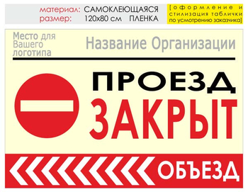 Информационный щит "объезд слева" (пленка, 120х90 см) t12 - Охрана труда на строительных площадках - Информационные щиты - ohrana.inoy.org