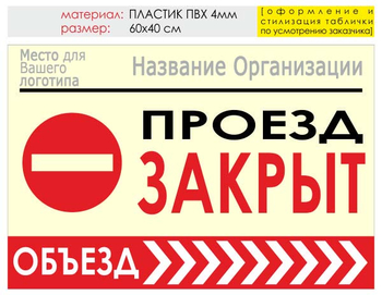 Информационный щит "объезд справа" (пластик, 60х40 см) t13 - Охрана труда на строительных площадках - Информационные щиты - ohrana.inoy.org